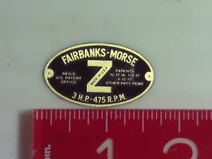 1/3 scale 3 HP Fairbanks Morse Nameplate for Hit and Miss Model Engine name tag - Picture 1 of 1