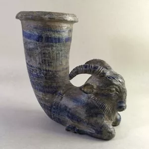 Buque raro de cabra de montaña Rhyton Ibex lapislázuli antiguo del Cercano Oriente 5" #677 - Imagen 1 de 8