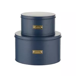Typhoon Otto Round Cake Tins Set of 2 - Navy Blue - Picture 1 of 1