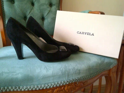 CARVELA BLACK SUEDE HIGH HEELS SHOES, Size 38 - Image 1 of 4