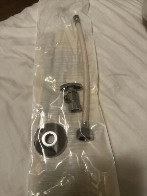 KIT DE SUMINISTRO DE INODORO 1/2 Nom Comp Ang Stop 3/8 OD Comp X 12” Riser Vinilo Blanco Foto 1 de 4