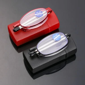 Portable Anti Blue Light Folding Reading Glasses With Case Men Women Telescopic - Picture 1 of 13