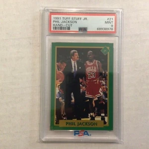 1991 tuff stuff Jr Phil Jackson Michael Jordan #21 Chicago Bulls PSA 9 Mint ** - Picture 1 of 2