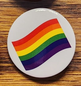 Gay Pride Flag LGBTQ Lesbian Transgender Love Rainbow 1" Pin Button - Picture 1 of 1