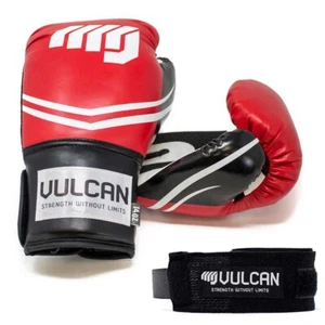 14oz Boxing Gloves & Hand Wraps Red Sparring Heavy Bag Workout VULCAN FREE Gift - Picture 1 of 7