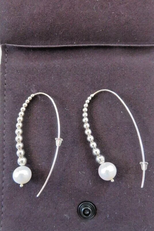 Nuevos Pendientes LAGOS Plata y 18K Firma Caviar Círculo Graduado Bola Ray Foto 1 de 4