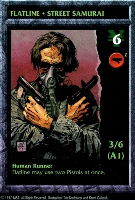 1997 Shadowrun Flatline Street Samurai CCG TCG Card FASA - Image 1 of 2