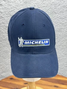 Michelin Hat Cap Snap Back Navy Blue Embroidered Patch Racing Promo Mens Cotton - Picture 1 of 7