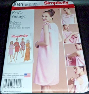 Vtg 1960s 3 Armhole Back Wrap Dress Summer Retro Costume Sewing Pattern 8-16 - Picture 1 of 3