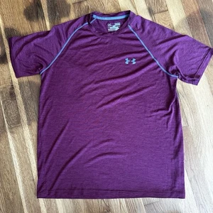 Camicia Under Armour Heatgear bordeaux sciolta taglia media manica corta grigio logo - Foto 1 di 12