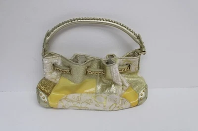 Bebe Women's Yellow Logo Patent Leather Hobo Bag Handbag Purse - Image 1 of 4