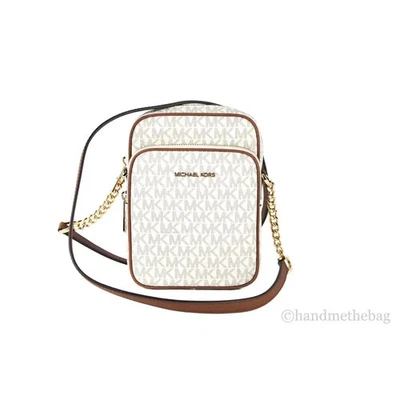 Bolso Bandolera Michael Kors Negro Signature Flight Cuero Cadena Norte Sur Foto 1 de 4