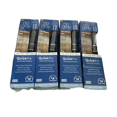 Varita de fijación rápida sin gris cubre el cabello instantáneamente raíces grises #7N marrón claro (paquete de 4) Foto 1 de 3