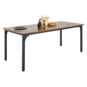 71in Rectangle Dining Table Wood Kitchen Table for 6-8 Person Brown (Only Table) - Picture 1 of 12