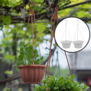 10 Sets White Plastic Hanging Flowerpot for Succulents and Small Flowers - Picture 1 of 12