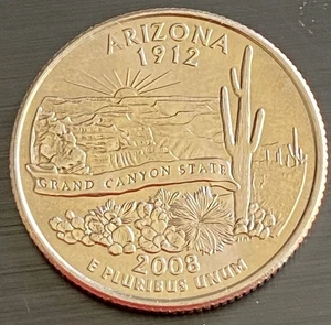 2008-D Arizona Quarter Extra Cactus Leaf +DDO DDR Rare Mint Errorš„multiple Err - Picture 1 of 21