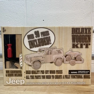 Planet Toys Jeep Wrangler Rubicón Tirando ATV Camión de Madera Juguete NUEVO EN PAQUETE  Foto 1 de 4