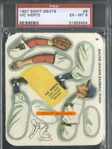 1957 Swift Meats #6 Vic Wertz PSA 6 Cleveland Indians (9454) - Picture 1 of 2