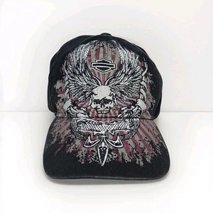 Harley Davidson Hat Cap Adjustable Strapback Black Willie G Biker Motorcycle - Picture 1 of 6