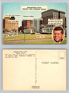 Dallas, TX-Texas, Dealey Plaza JFK Attentatszene Vintage Postkarte - Bild 1 von 3