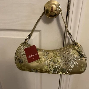 NWTS ORIENTAL GOLD SILK PURSE - Picture 1 of 7