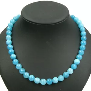 BAILYSBEADS traumhafte Larimar-Kette Halskette Collier necklace D-10mm neu NL123 - Bild 1 von 2