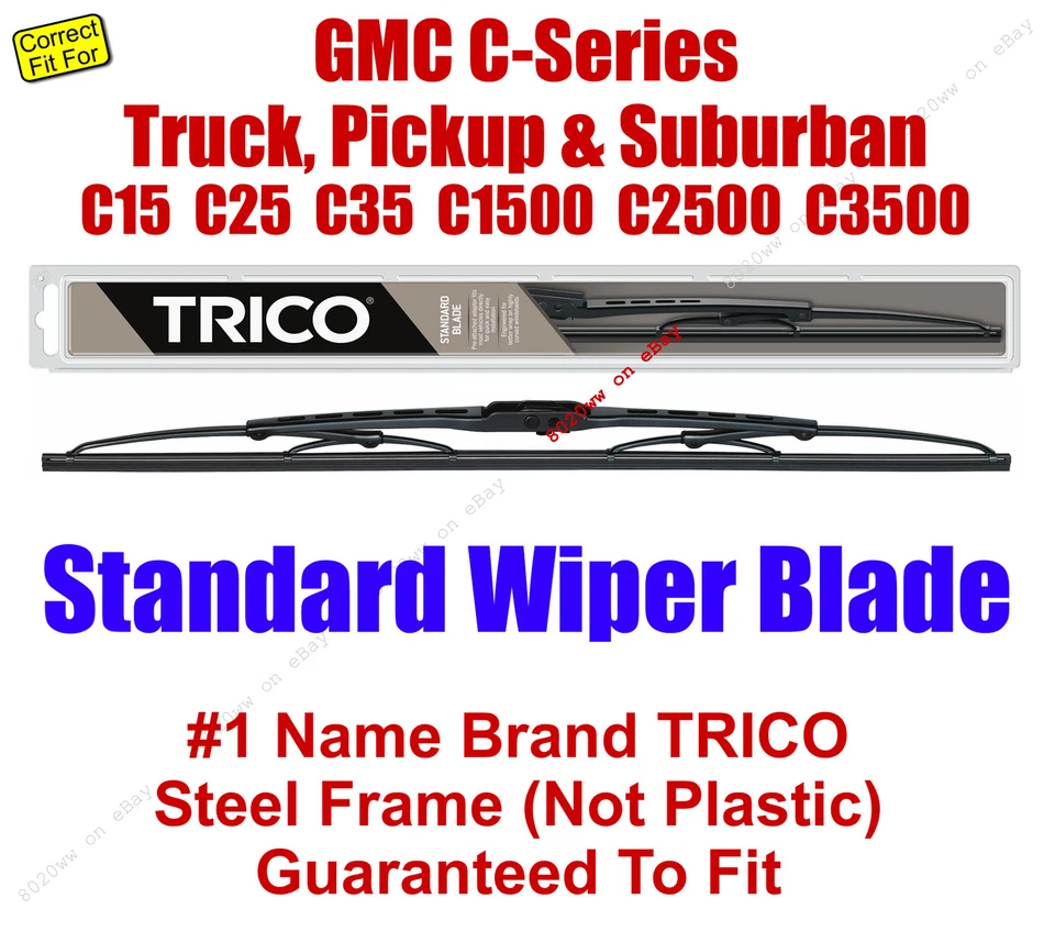 Escobilla limpiaparabrisas (cantidad 1) estándar - se adapta a camioneta GMC C35 C3500 1973-1978 - 30160 Foto 1 de 1