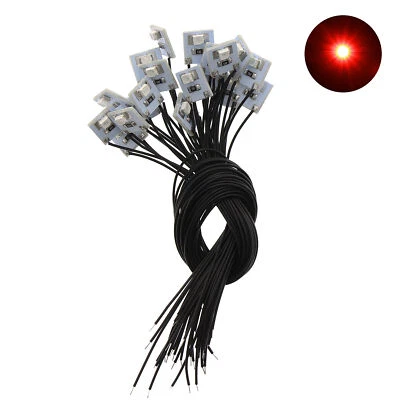 20pcs Pre Wired SMD 3528 Led Red Lamp Light Set 12V 20cm Wire DD00R - Image 1 of 4