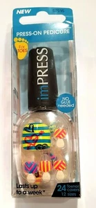 Kiss Impress Press On Pedicure Toe Nails - Choose Your Design - Picture 1 of 3