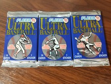 1991 Fleer Ultra Baseball 14 Card- 3 Pack Lot - See Complete Checklist below