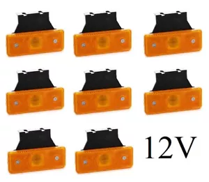 8x LED Wahadło Światła kierunkowskazów bocznych Lampy W / Zaciski Ciężarówka Przyczepa Autobus Van - Zdjęcie 1 z 2