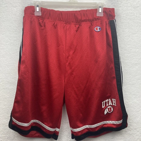 Champion Utah Runnin Utes Basketball Shorts Vintage 90s NCAA College Size LG VG Cover