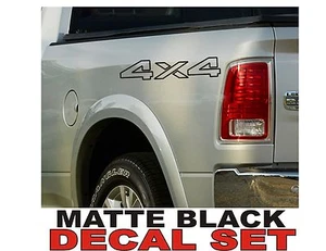 4x4 Truck Bed Decals, MATTE BLACK (Set) for Dodge Ram or Dakota - Picture 1 of 3