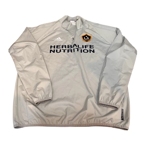 LA Galaxy  Team Issued Adidas gray climastorm long sleeve training top Sz L Cover