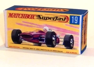 Matchbox Superfast No 19 Lotus Racing Car Empty Repro style G Box - Picture 1 of 1
