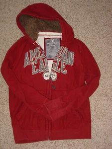 Mens American Eagle Red/Grey Full Zip Hoodie! Size M - Picture 1 of 8