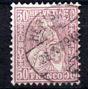 1879 Helvetia, 50 Rp. VF ++ used Zumstein # 43 - Picture 1 of 1