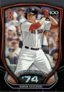 Garin Cecchini 2015 Bowman Chrome #BTP-74 Bowman Scouts Top 100 Boston - Picture 1 of 2