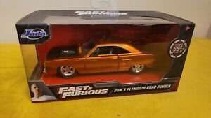 Jada Fast and Furious Dom's Plymouth Roadrunner Orange HTF Boxed Shipping