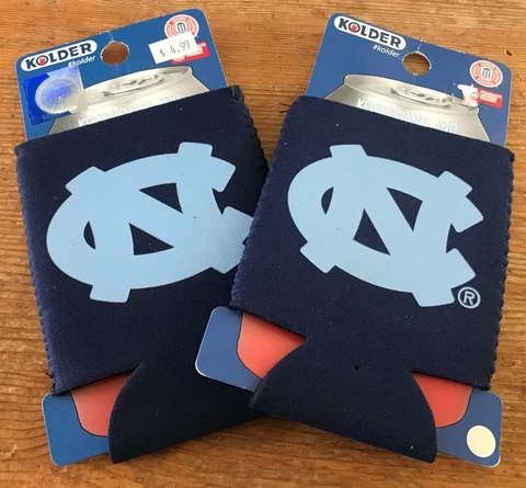 North Carolina Tar Heels Can Coozie (2) Set UNC Tarheels Insulated Sleeve Holder Cover