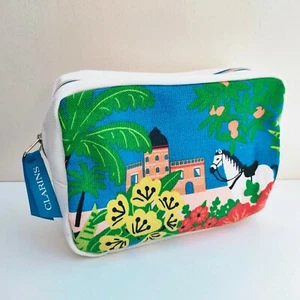 CLARINS Multicolored Makeup Cosmetic Bag / Pouch / Case, Large Size, Brand NEW - Picture 1 of 8