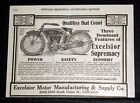 1914 OLD MAGAZINE PRINT AD, 1914 EXCELSIOR MODEL 7 AUTO CYCLE, QUALITIES COUNT!