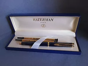 Waterman Paris Vintage Gentleman Blue & Gold Ball Point Pen & 2 Refills NIB - Picture 1 of 6