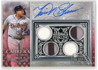 Miguel Cabrera 2021 Topps Sterling Seasons Red Relic Autograph #SSAR-MC 4/5 - Image 1 of 2
