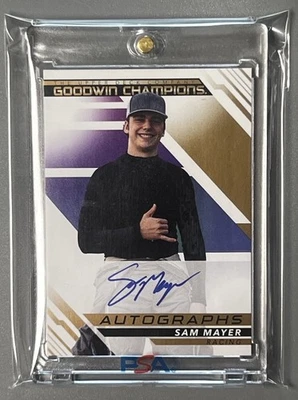 SAM MAYER 🏁NASCAR 2022✨ROOKIE✨ CARD!  AUTHENTIC AUTOGRAPH! (HARD SIGNED) - Image 1 of 2