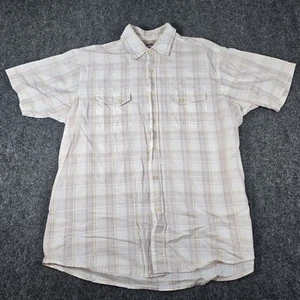 Camicia Wrangler uomo grande bianca rosa manica corta quadri western rodeo - Foto 1 di 11