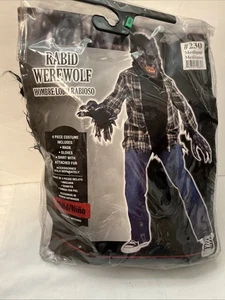 Costume Rabbid Lupo Mannaro Animale Lupo Halloween Bambino Medio 8/10 Maschera Guanti Camicia - Foto 1 di 13