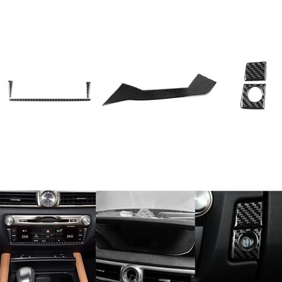 6Pcs Real Carbon Fiber Center Console Panel Set Trim For Lexus GS GS350 2013-20 — 第 1/4 张图片