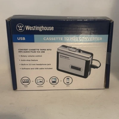 Westinghouse Cassette To MP3 Converter New In Box Converts Tapes To MP3 Via USB - Image 1 of 4