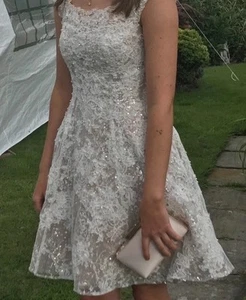 Sherri Hill Women's Ivory /Nude Prom Dress - Picture 1 of 7